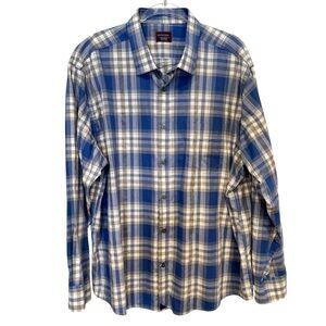 Untuckit Gray/Blue Plaid Button Down Shirts Size XXXL